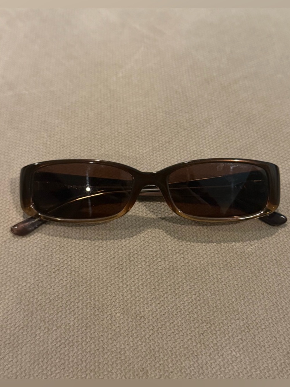 Vintage Prada Brown Rectangular Women's Sunglasses
